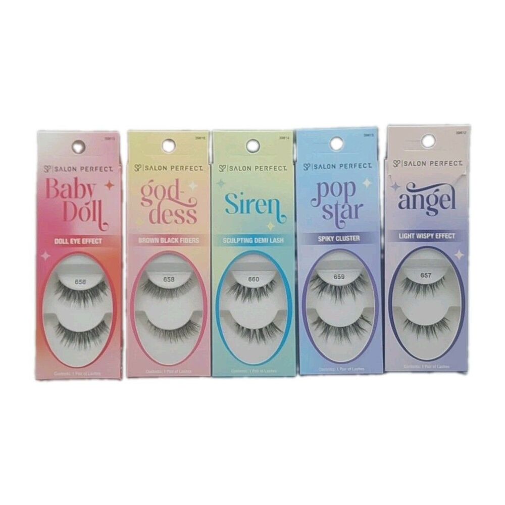 Salon Perfect Persona Lash Collection Set 5 Pairs NIB Baby Doll Siren Popstar